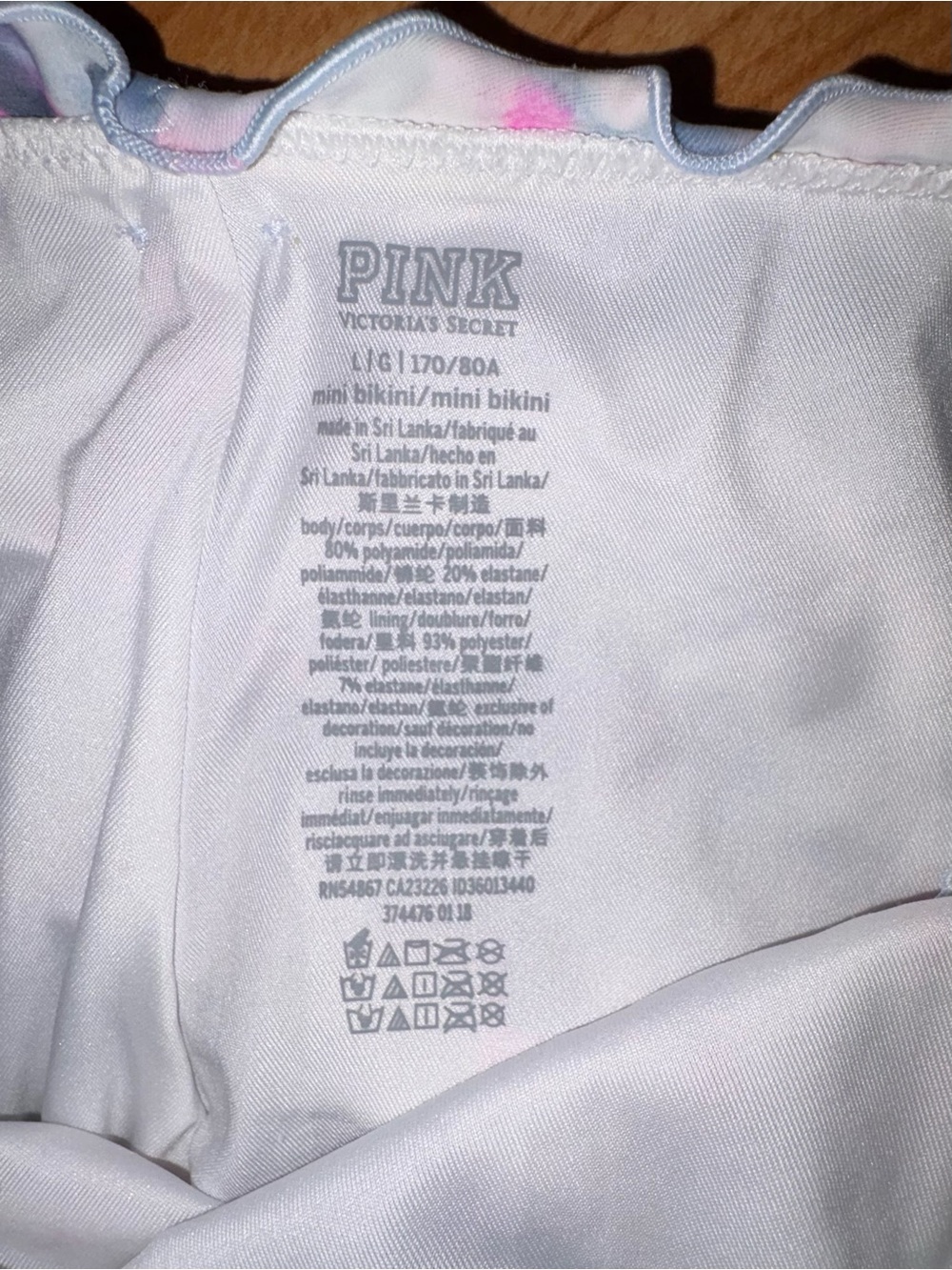 Victoria Secret Pink Tie-Dye Ruffled Triangle Mini Bikini Set - Picture 5 of 5